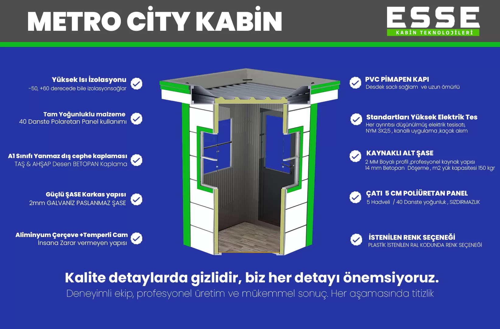 G&uuml;venlik Kabini Teknik &Ouml;zellikleri