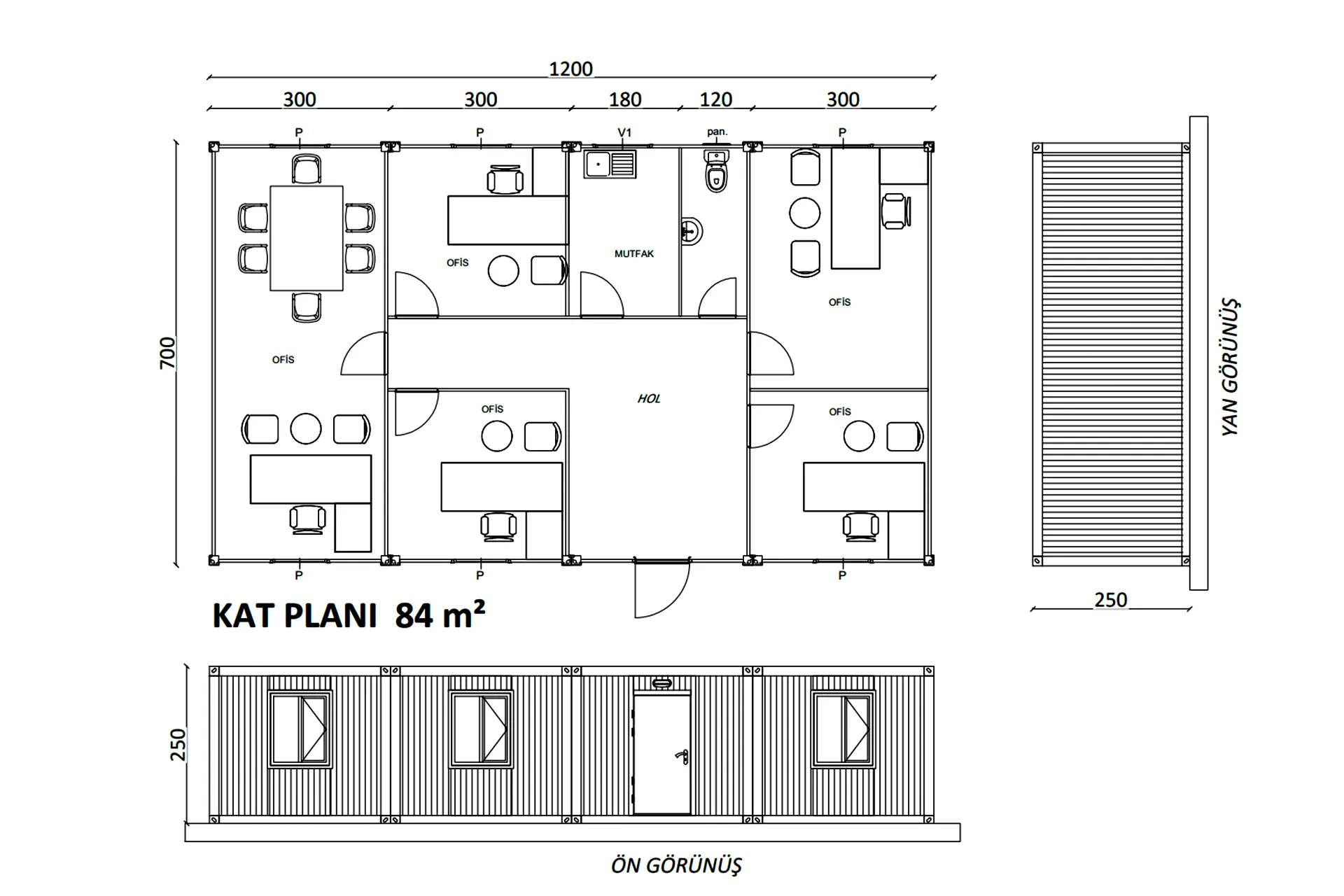 Ofis Konteyneri 84 m²