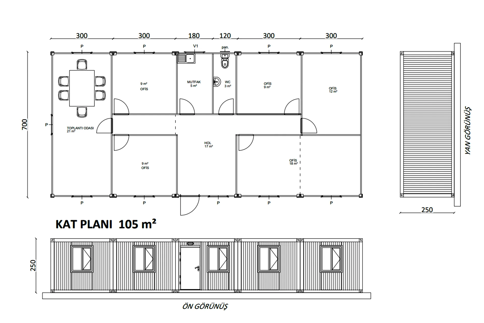 Ofis Konteyneri 105 m²