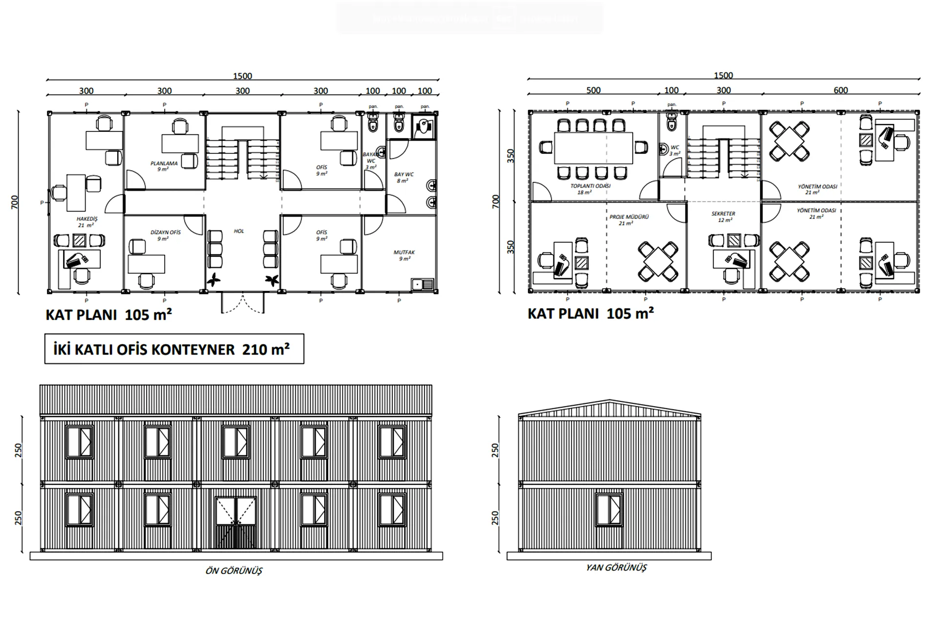 Ofis Konteyneri 210 m²