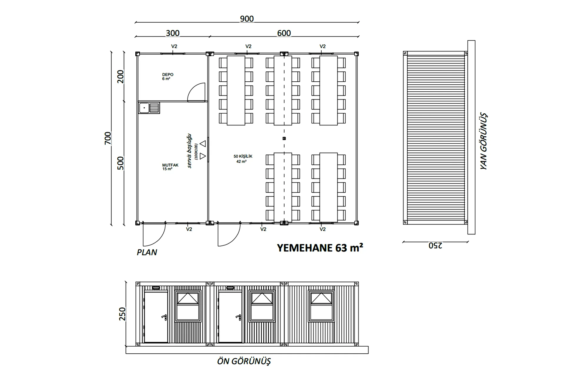 Yemekhane Konteyneri1 63 m²