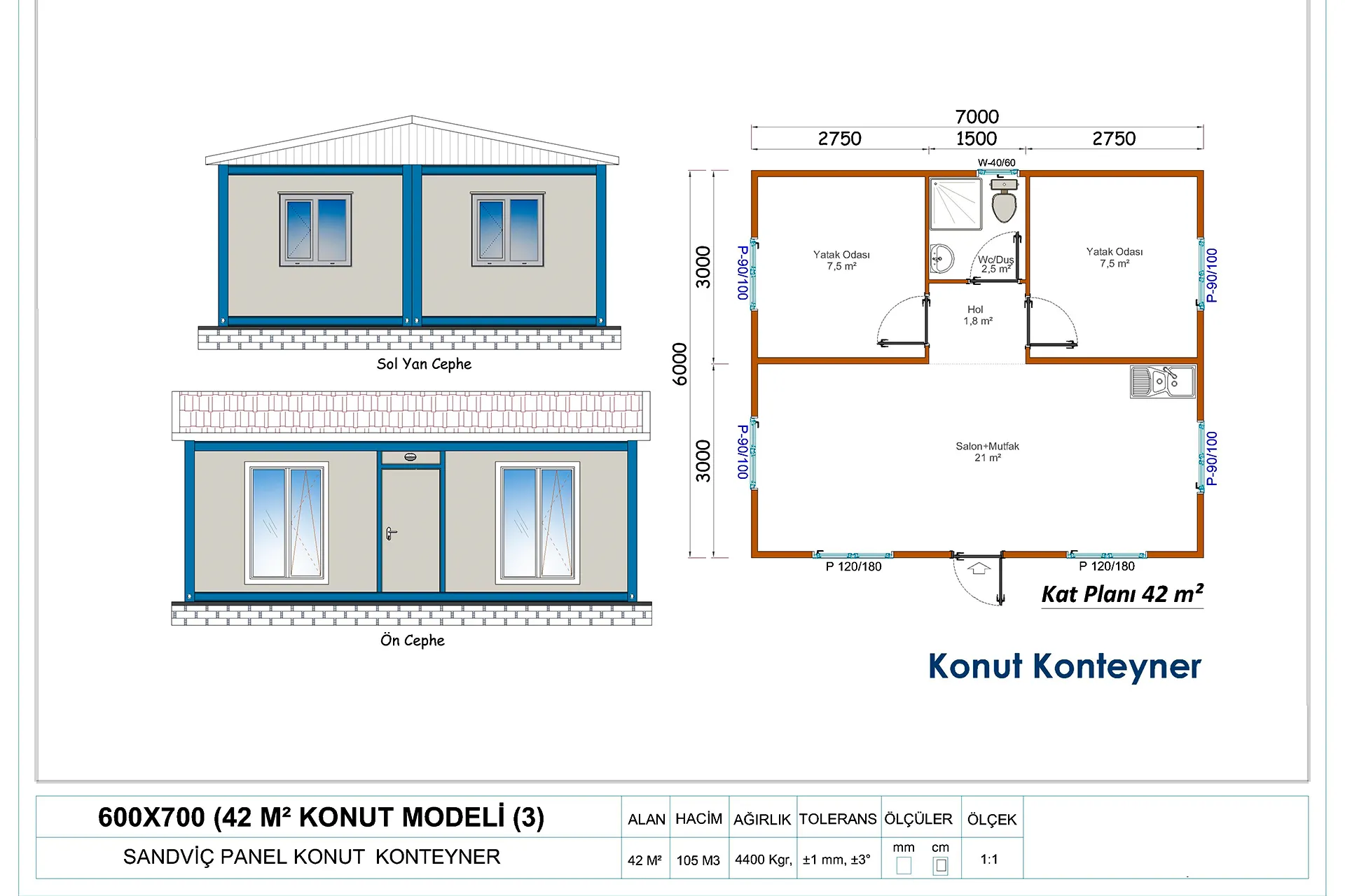 Konut Konteyneri-3 42 m²