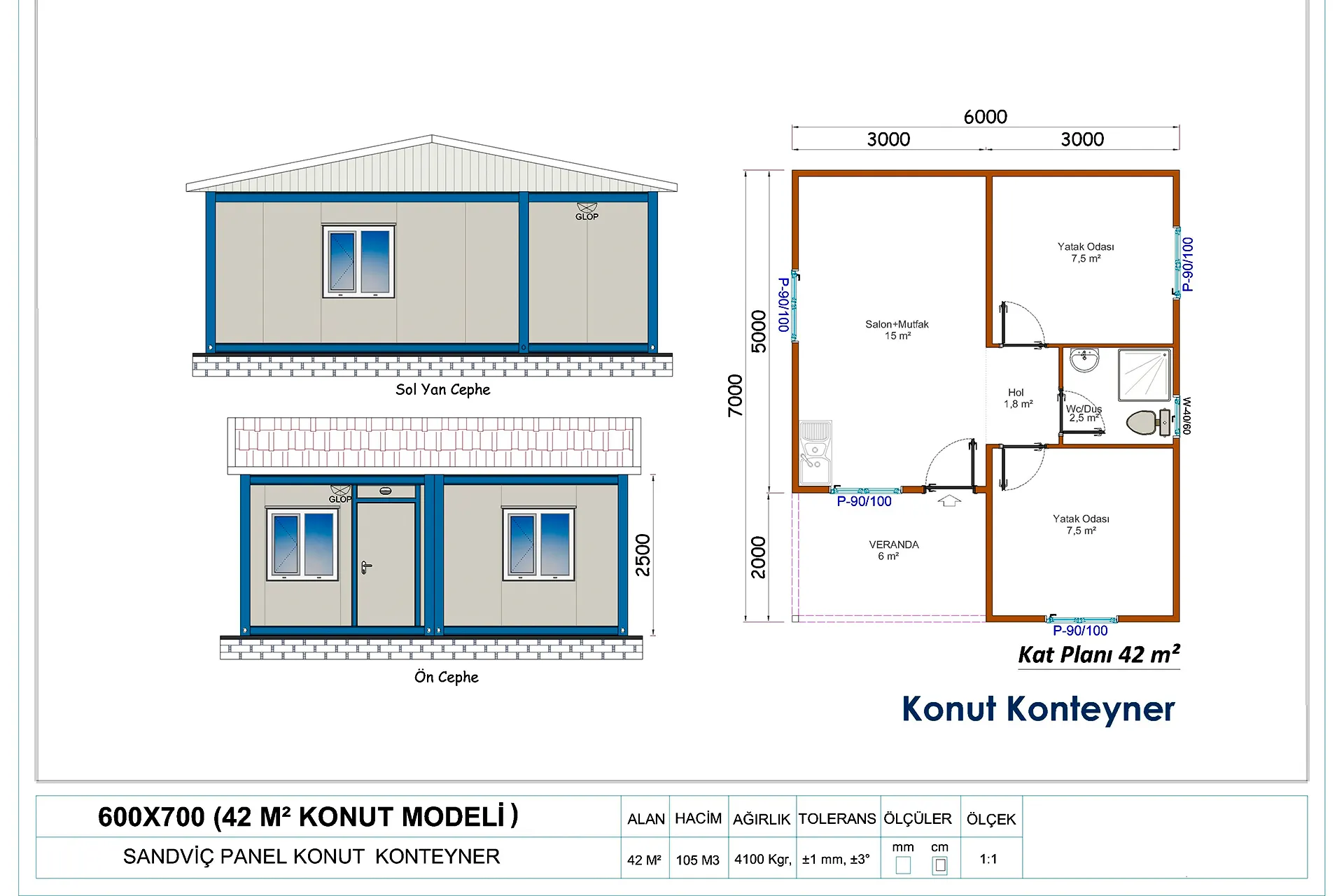 Konut Konteyneri-1 42 m²