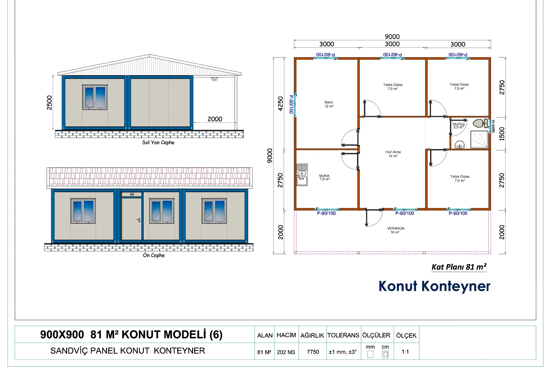 Konut Konteyneri 81 m²