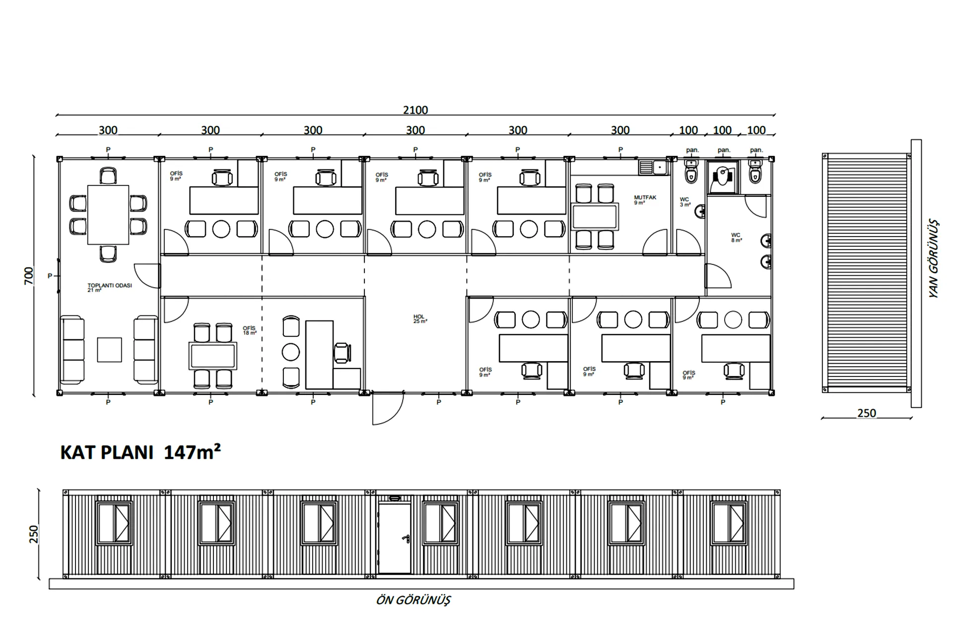 Ofis Konteyneri 147 m²