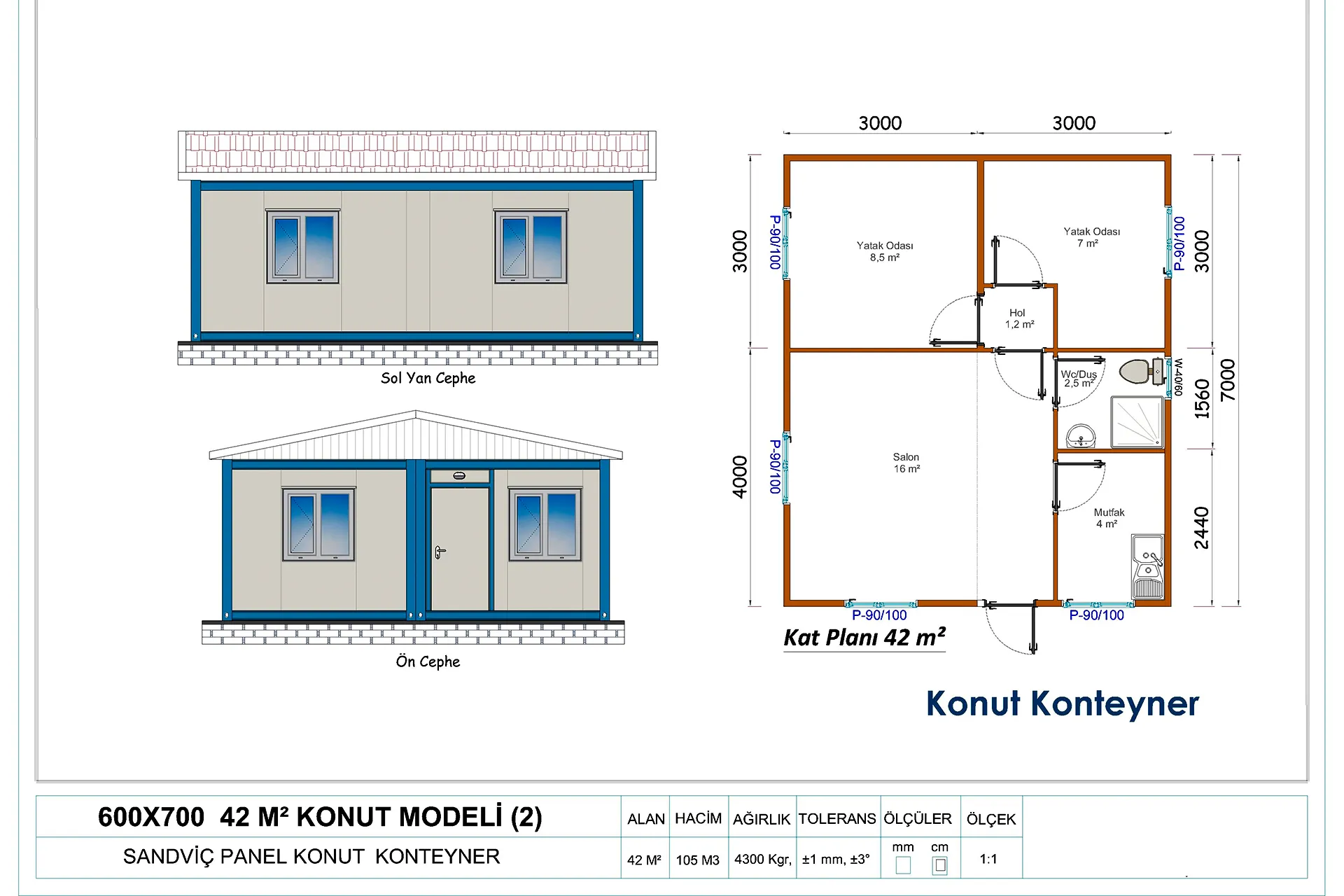 Konut Konteyneri-2 42 m²